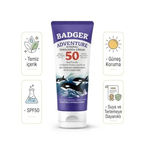 Badger Adventure Mineral Sunscreen Cream - SPF 50