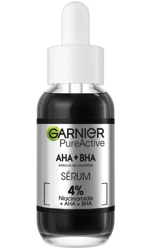 SkinActive 4% AHA + BHA & Niacinamide Charcoal Face Serum